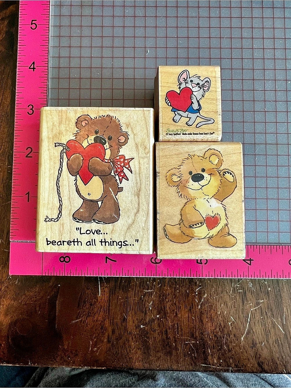 Vintage Bear Wooden Printing Blocks